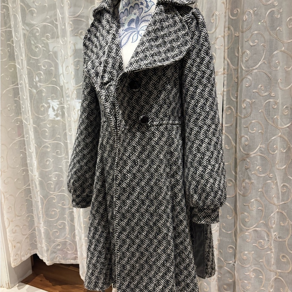 Elegant Black and White Trench Coat